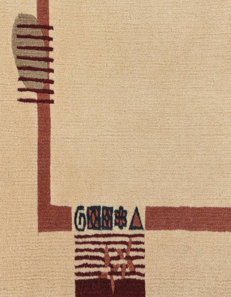 Detail image of 2' 8 x 6' 10  Hand Knotted Darya Wool Runner Rug