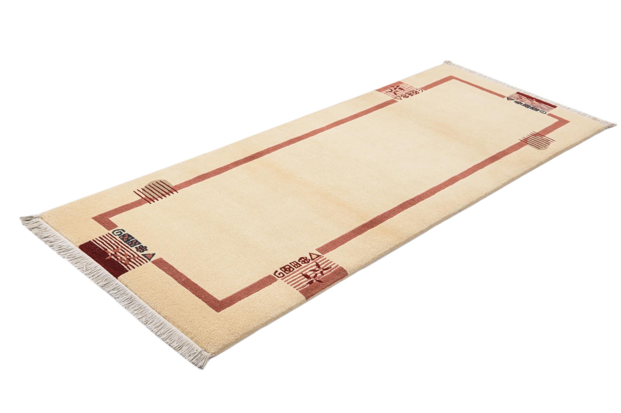 2' 8 x 6' 10 Hand Knotted Darya Wool Runner Rug