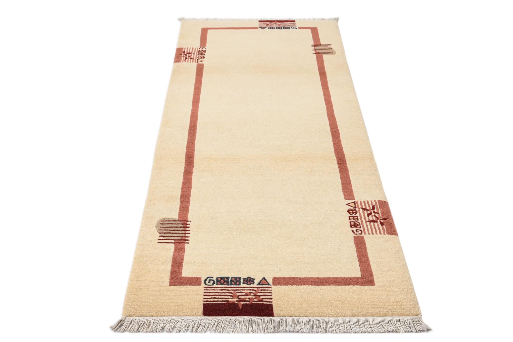 2' 8 x 6' 10 Hand Knotted Darya Wool Runner Rug