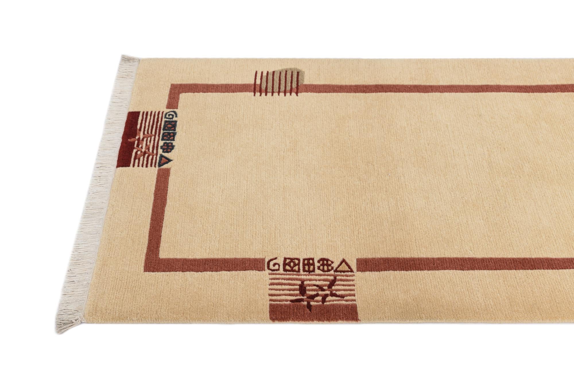 2' 8 x 6' 10 Hand Knotted Darya Wool Runner Rug