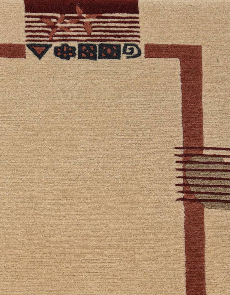 Detail image of 2' 8 x 6' 10  Hand Knotted Darya Wool Runner Rug