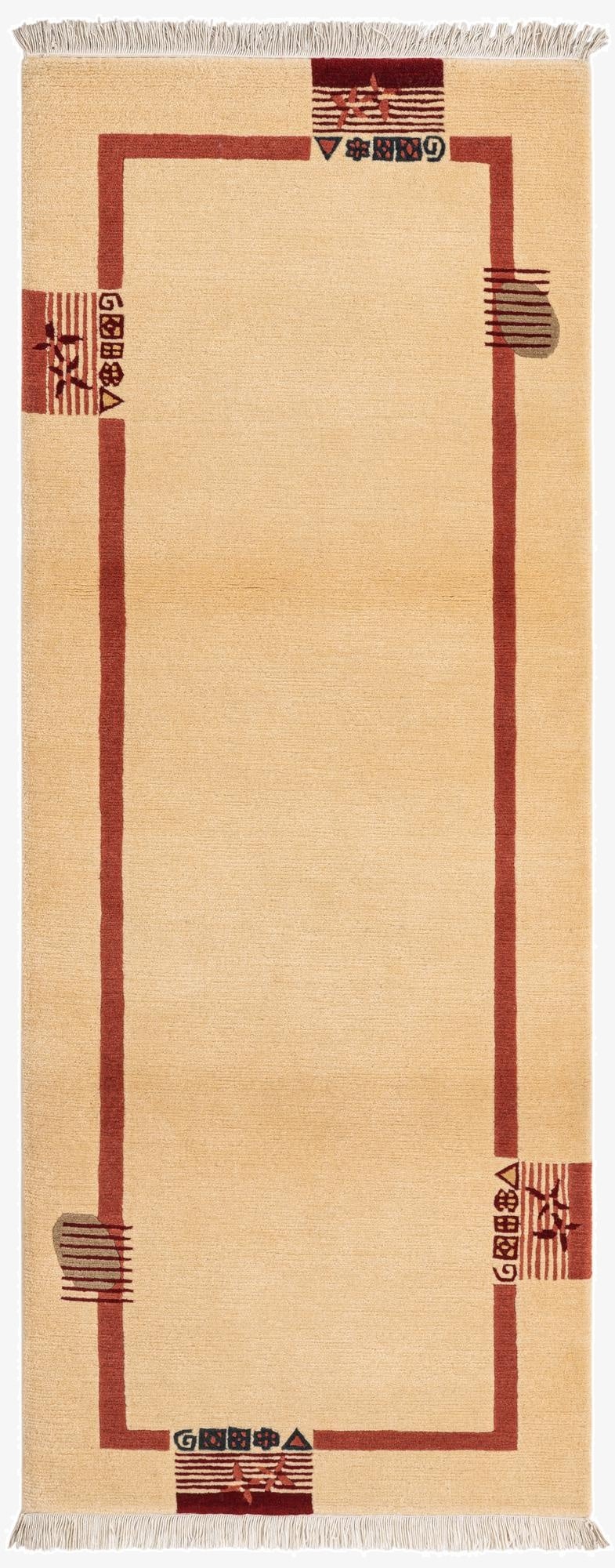 2' 8 x 6' 10  Hand Knotted Darya Wool Runner Rug