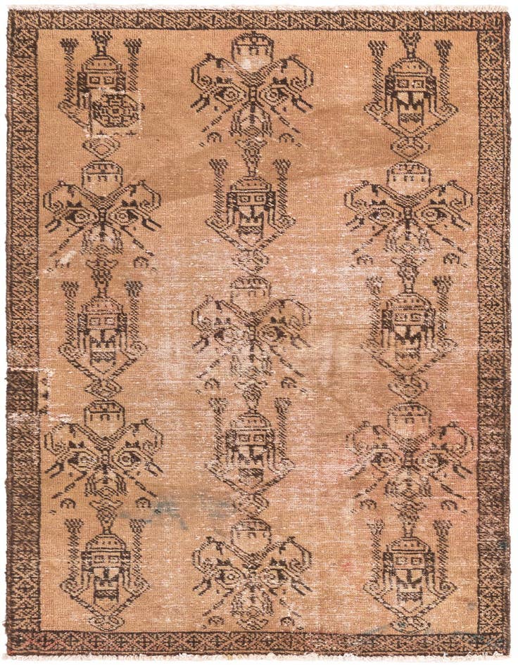 Detail image of 3' 1 x 5' 7 Hand Knotted Ultra Vintage Persian Wool Runner Rug
