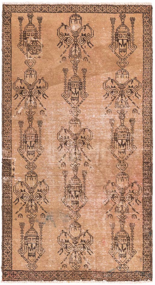 Detail image of 3' 1 x 5' 7 Hand Knotted Ultra Vintage Persian Wool Runner Rug