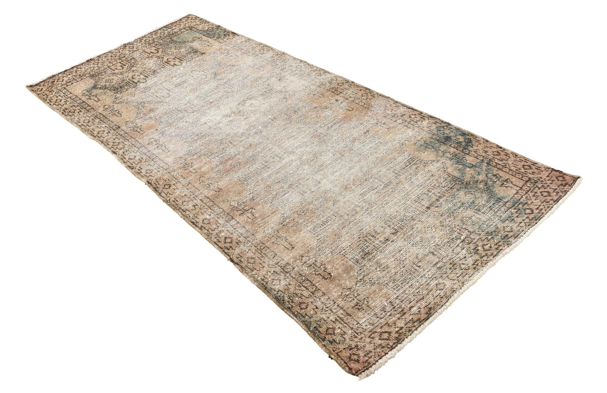 3' 1 x 6' 7 Hand Knotted Ultra Vintage Persian Wool Runner Rug