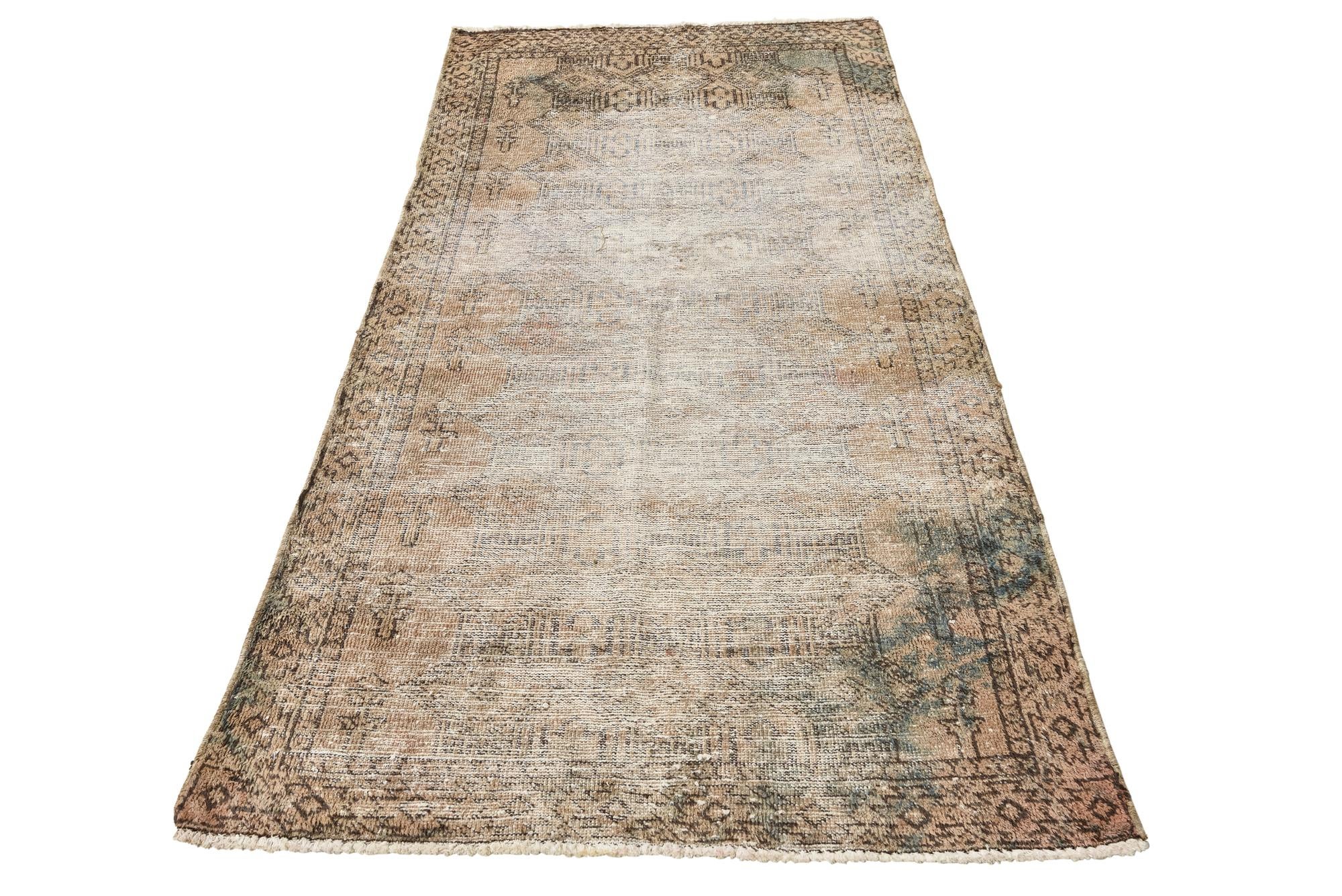 3' 1 x 6' 7 Hand Knotted Ultra Vintage Persian Wool Runner Rug