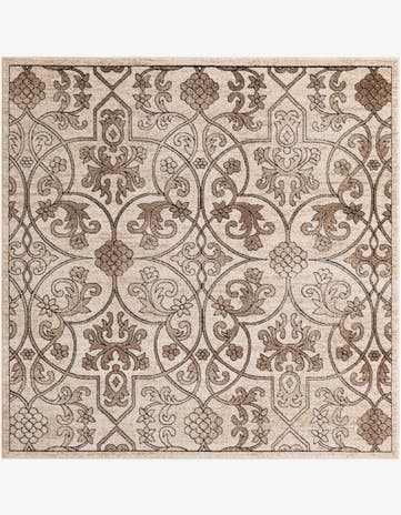 Dark Beige Nepal Square Rug