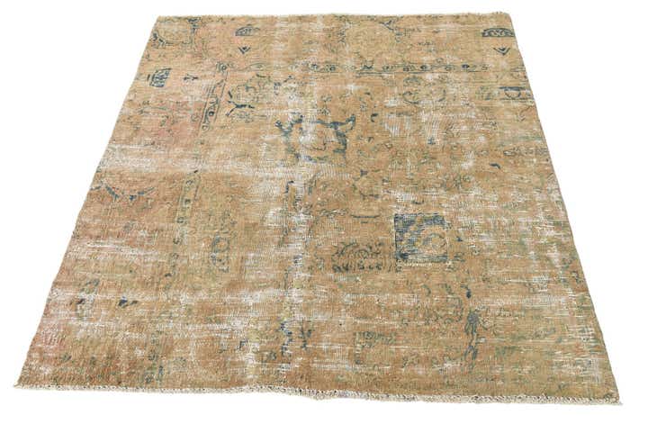 135cm x 155cm Handgeknüpft Ultra Vintage Persisch Wolle Quadrat Teppich