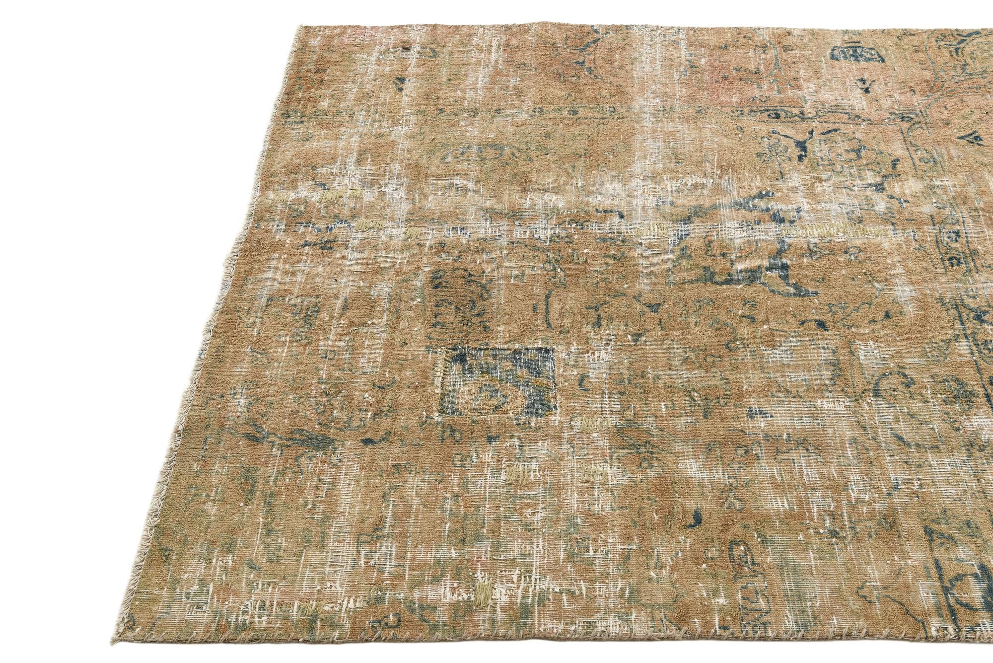 4' 6 x 5' 1 Hand Knotted Ultra Vintage Persian Wool Square Rug