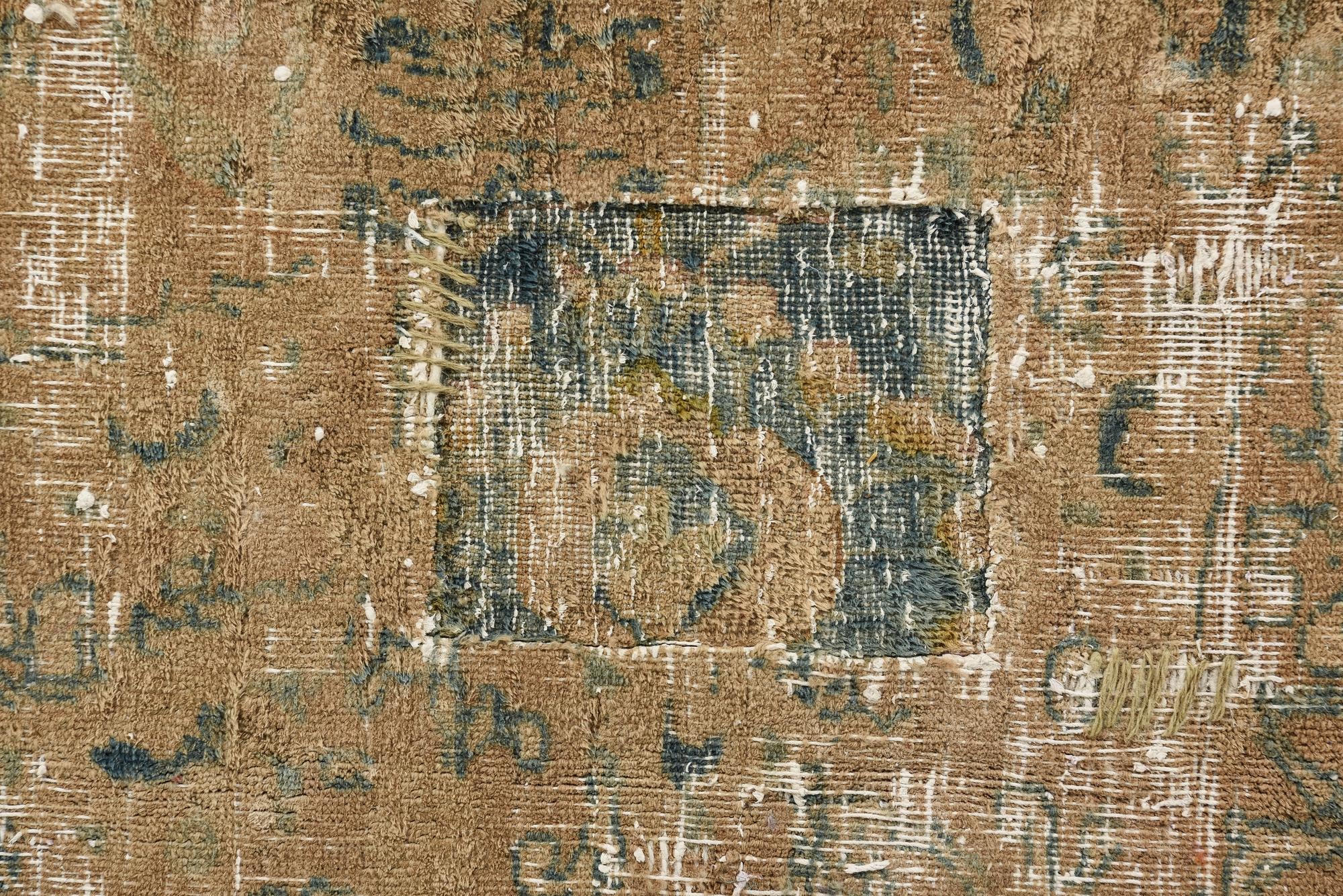 4' 6 x 5' 1 Hand Knotted Ultra Vintage Persian Wool Square Rug