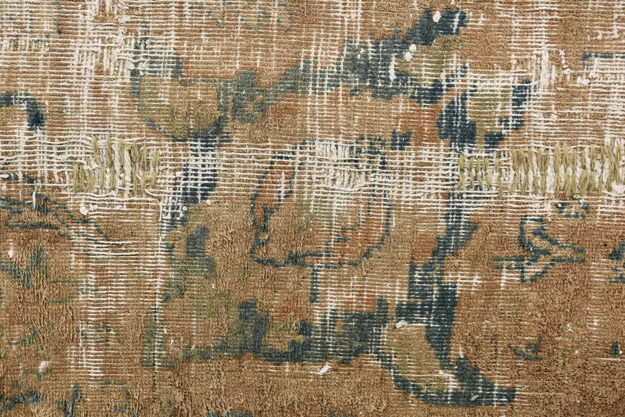 4' 6 x 5' 1 Hand Knotted Ultra Vintage Persian Wool Square Rug