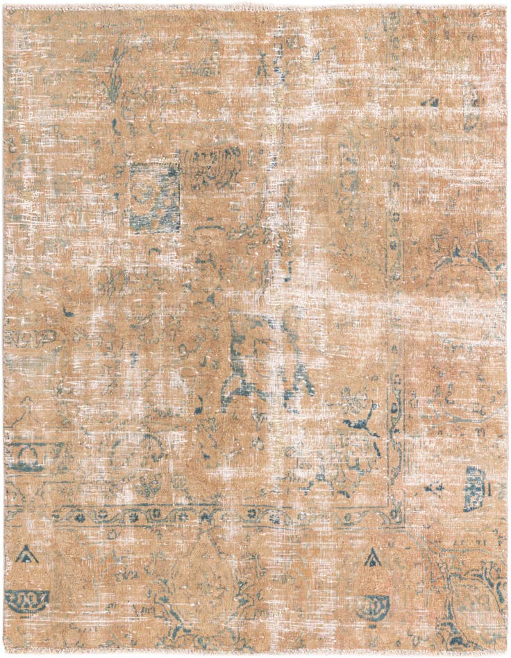 Detail image of 4' 6 x 5' 1 Hand Knotted Ultra Vintage Persian Wool Square Rug