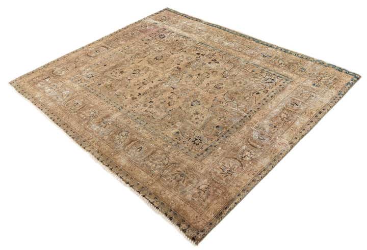 5' 2 x 6' 3 Hand Knotted Ultra Vintage Persian Wool Square Rug