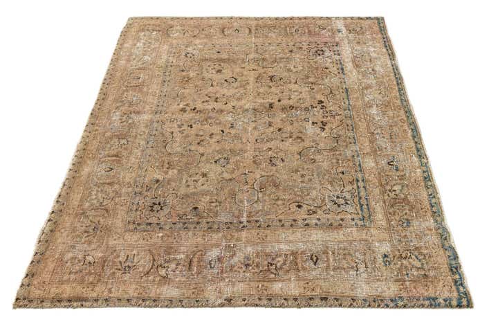 5' 2 x 6' 3 Hand Knotted Ultra Vintage Persian Wool Square Rug