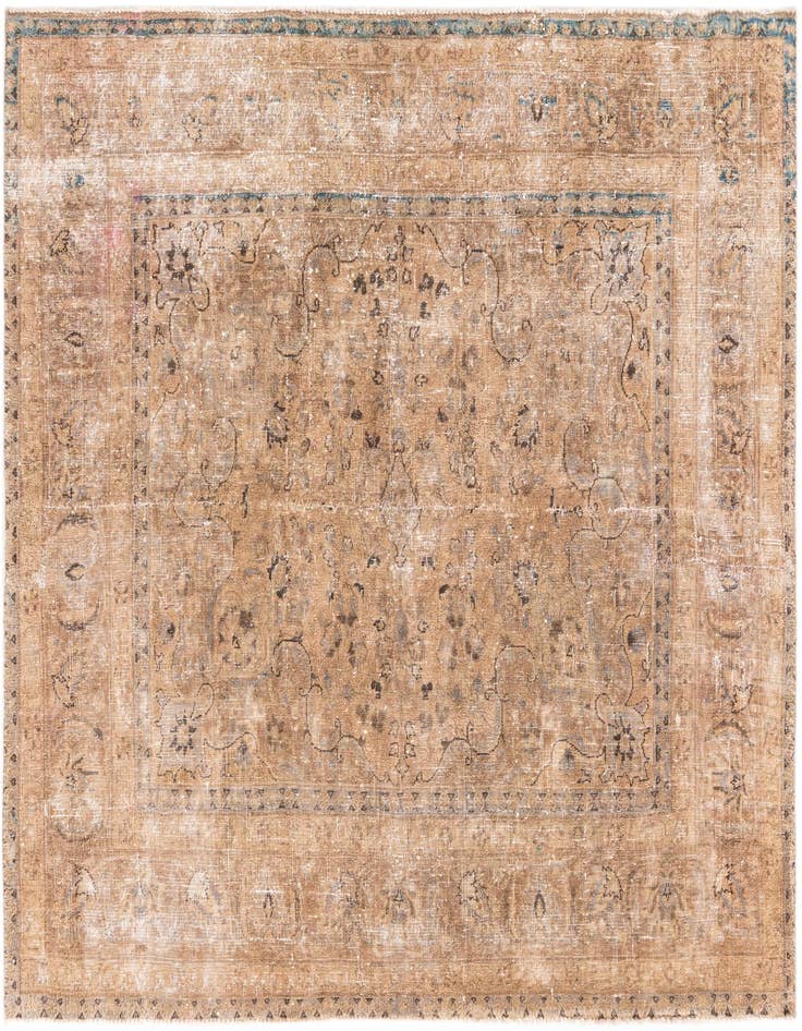 Detail image of 5' 2 x 6' 3 Hand Knotted Ultra Vintage Persian Wool Square Rug