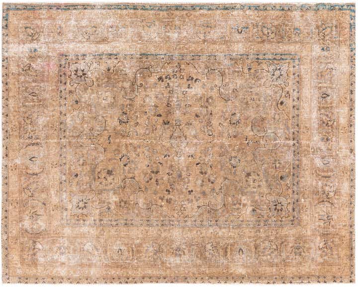 5' 2 x 6' 3 Hand Knotted Ultra Vintage Persian Wool Square Rug