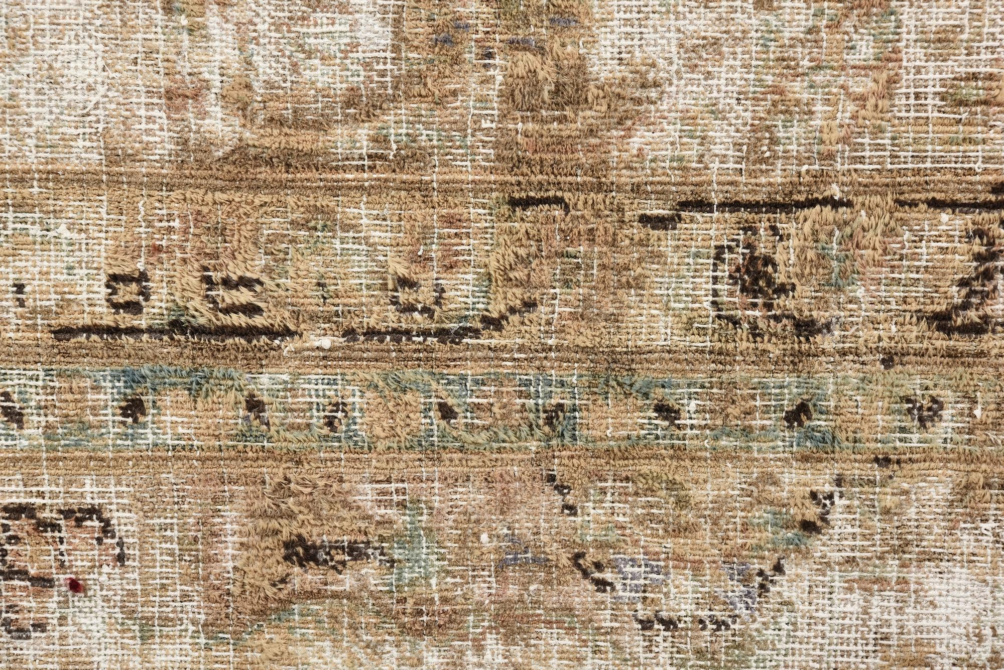 4' 6 x 5' Hand Knotted Ultra Vintage Persian Wool Square Rug