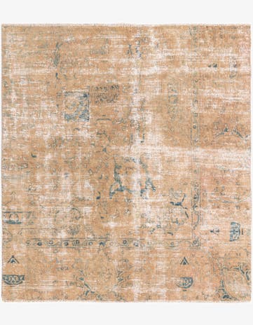 4' 6 x 5' 1 Hand Knotted Ultra Vintage Persian Wool Square Rug