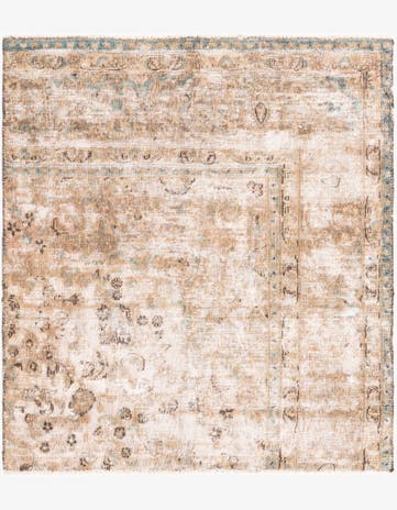 4' 6 x 5' Hand Knotted Ultra Vintage Persian Wool Square Rug