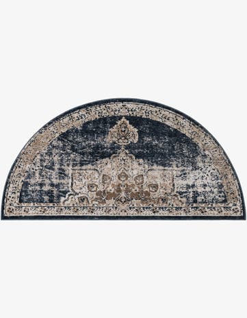 Dark Blue Villa Hearth Rug