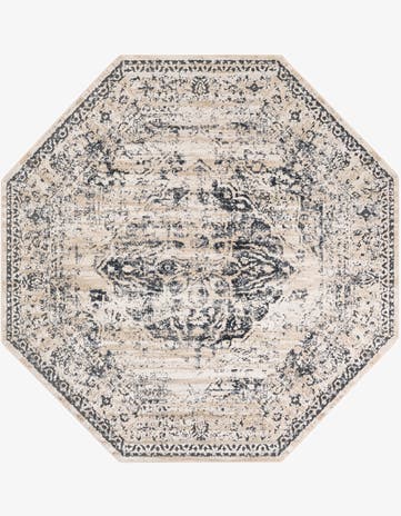Dark Blue Villa Octagon Rug