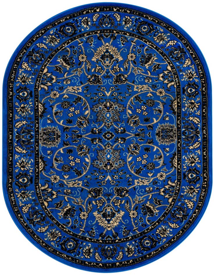Detail image of 4' x 6' Kashan Design Oval Rug