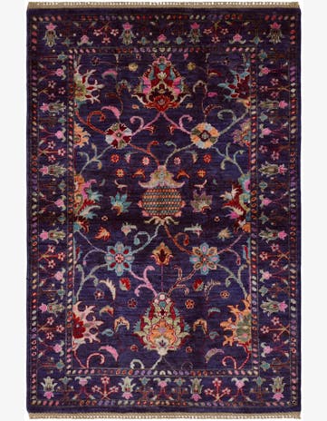 3' 4 x 4' 11 Hand Knotted Ariana Ziegler Rug