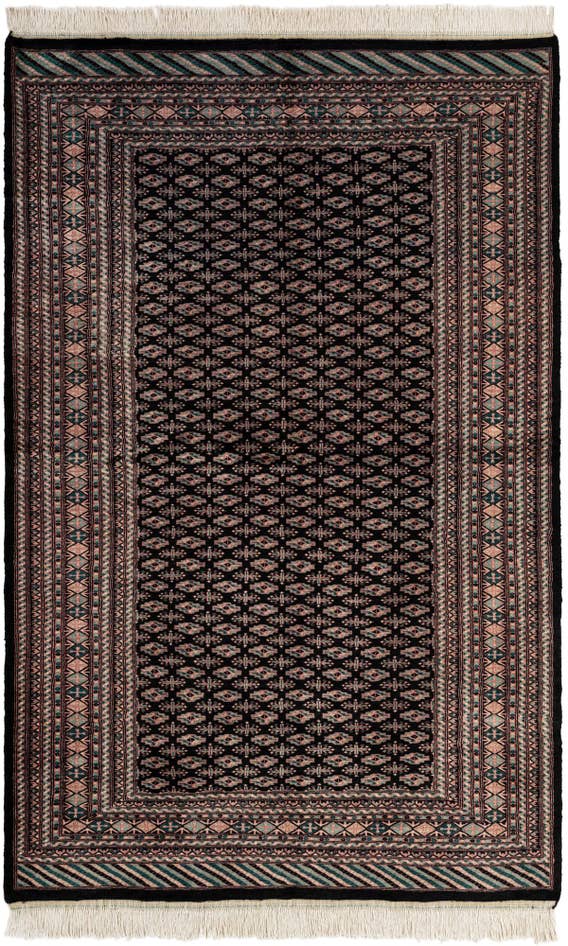 Detail image of 5' 2 x 8' Hand Knotted Bokhara Oriental Wool Rug