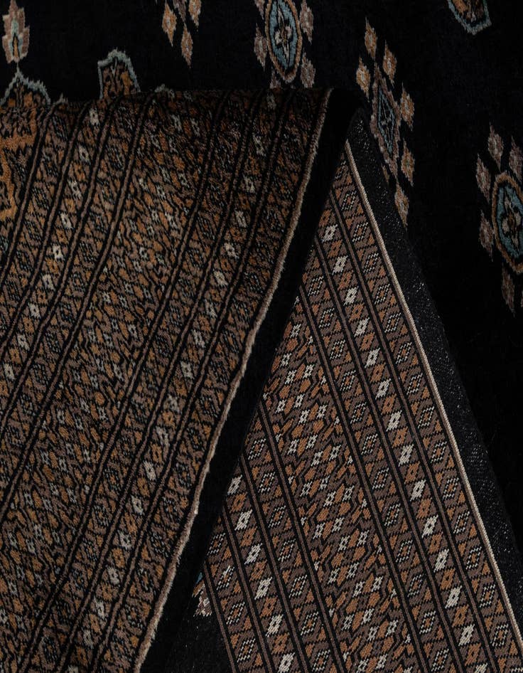 Detail image of 4' 2 x 6' 5  Hand Knotted Bokhara Oriental Wool Rug