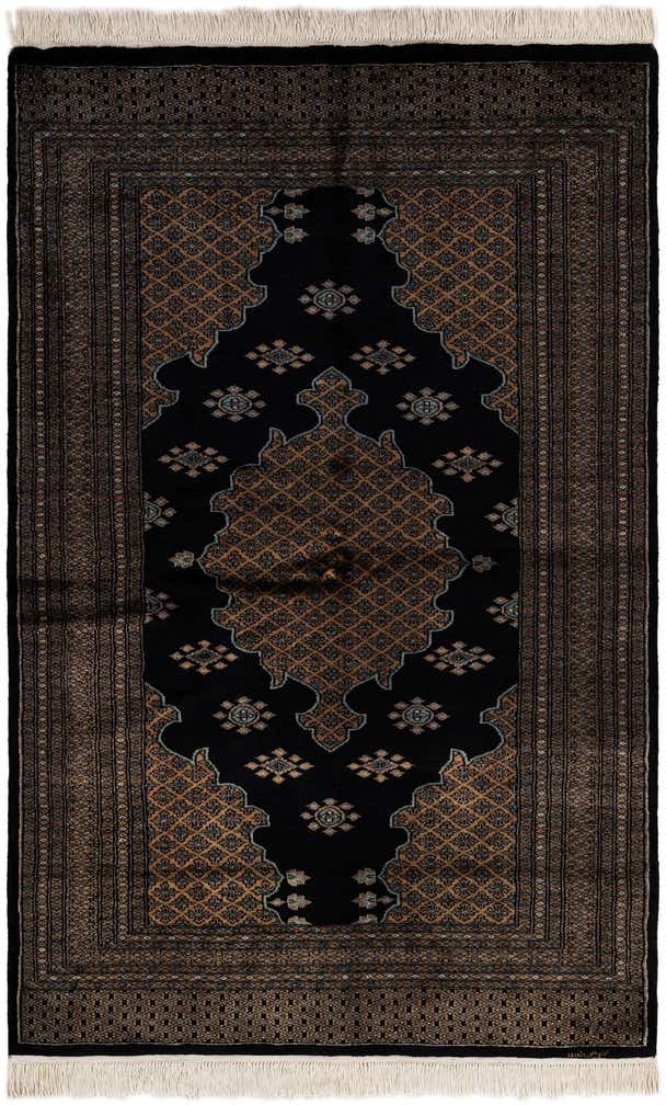 4' 2 x 6' 5 Hand Knotted Bokhara Oriental Wool Rug