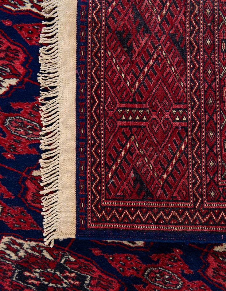 Detail image of 6' 2 x 9' 3  Hand Knotted Bokhara Oriental Wool Rug