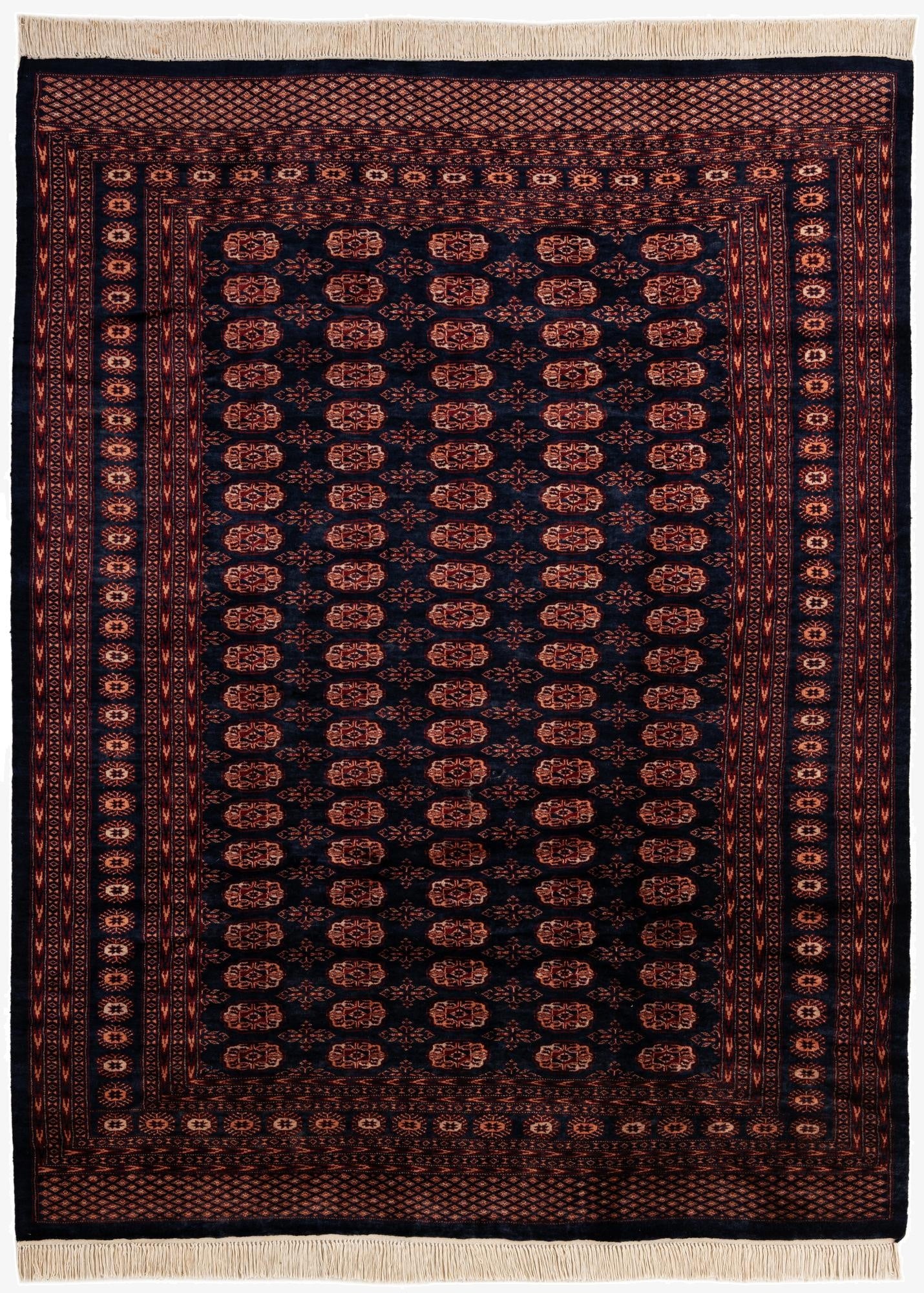 6' 4 x 8' 4  Hand Knotted Bokhara Oriental Wool Rug