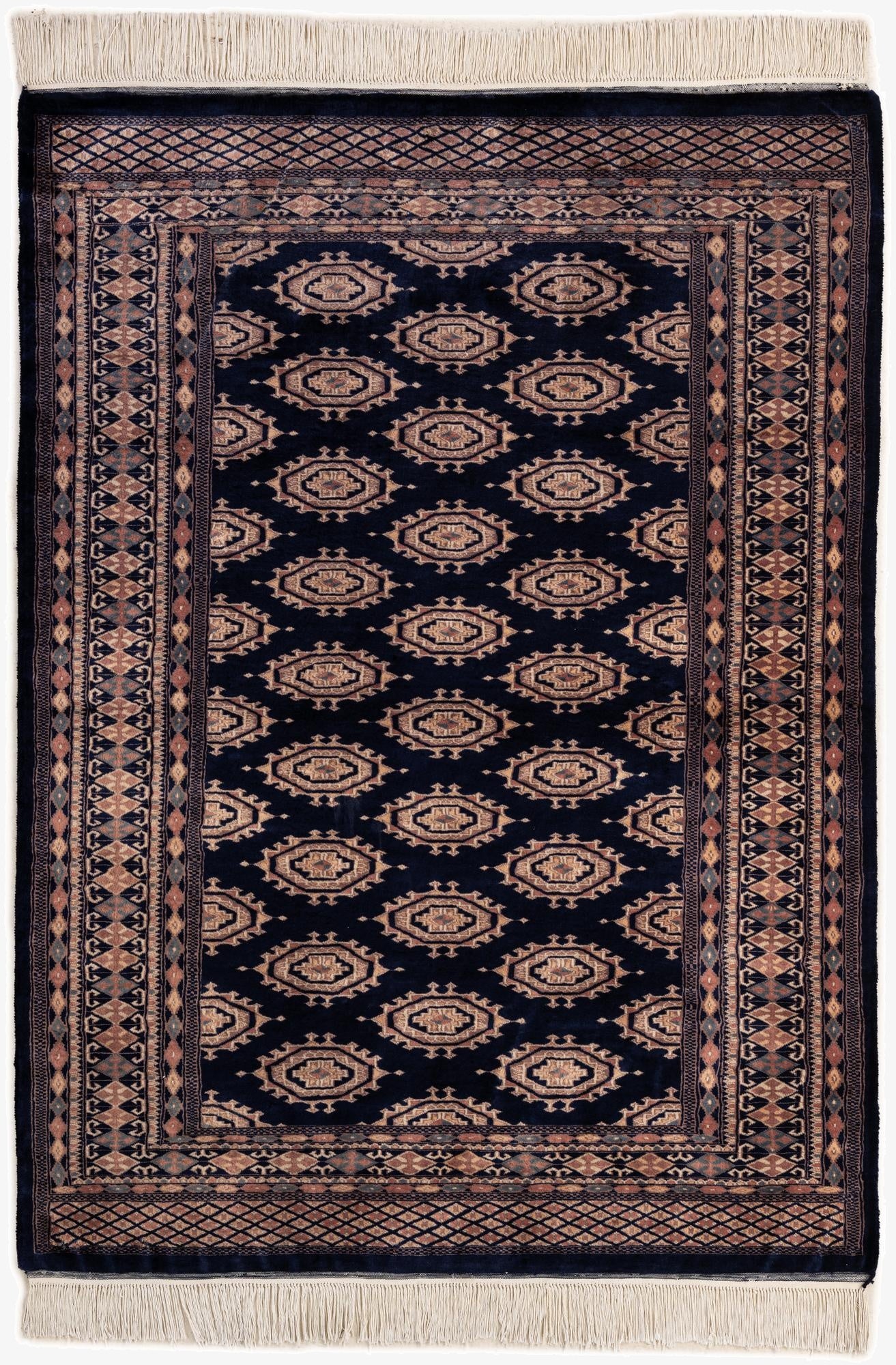 4' 3 x 5' 11  Hand Knotted Bokhara Wool Rug