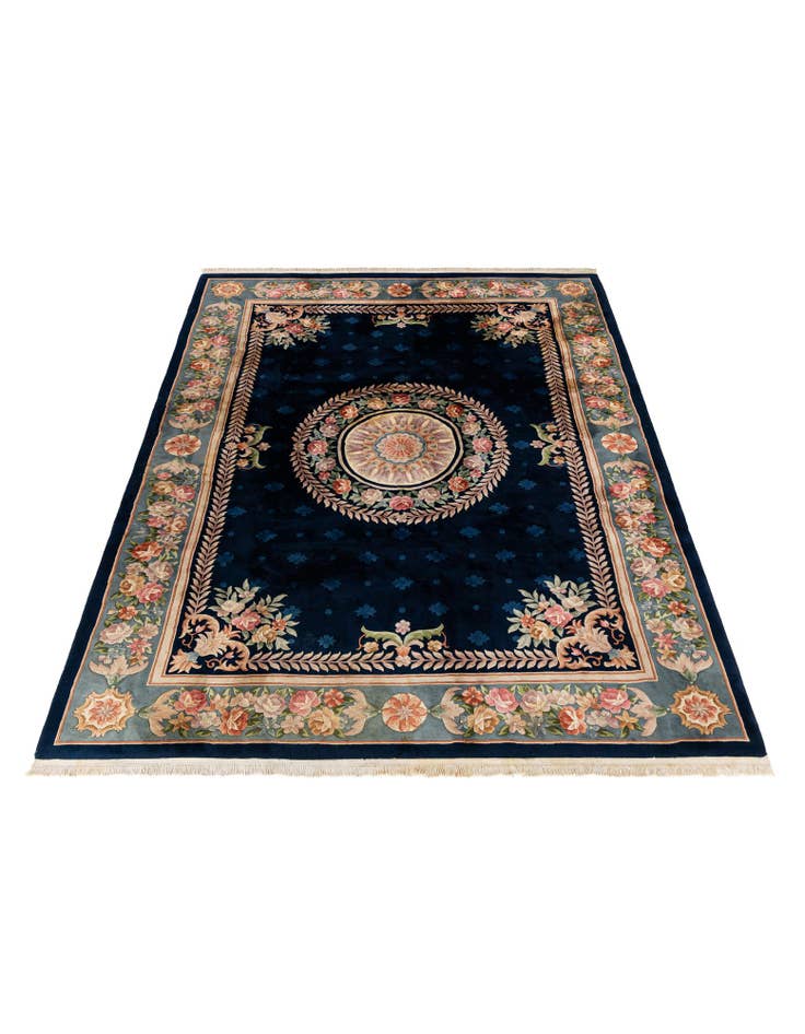 Detail image of 9' 1 x 12' 5  Hand Knotted Carved Pekin Wool Rug