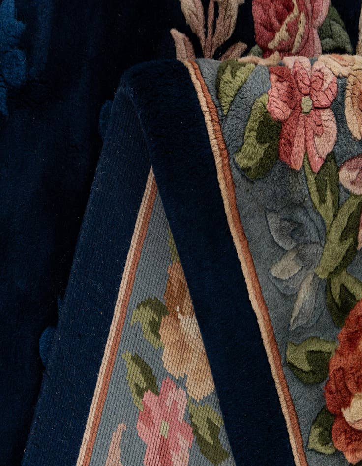 Detail image of 9' 1 x 12' 5  Hand Knotted Carved Pekin Wool Rug