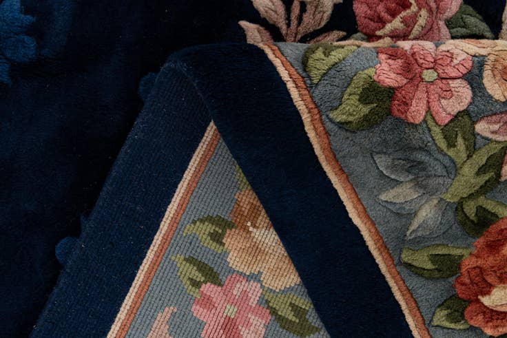 Detail image of 9' 1 x 12' 5 Hand Knotted Carved Pekin Wool Rug