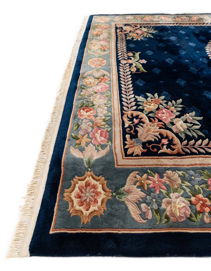 Detail image of 9' 1 x 12' 5  Hand Knotted Carved Pekin Wool Rug