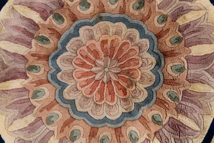 Detail image of 9' 1 x 12' 5 Hand Knotted Carved Pekin Wool Rug