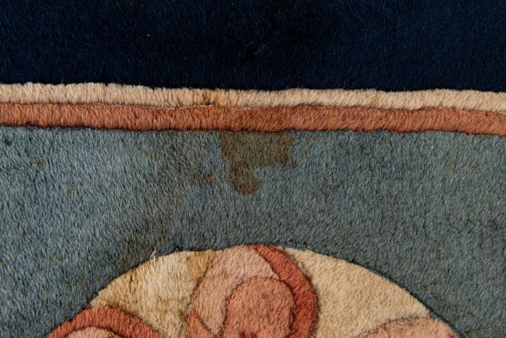 Detail image of 9' 1 x 12' 5 Hand Knotted Carved Pekin Wool Rug
