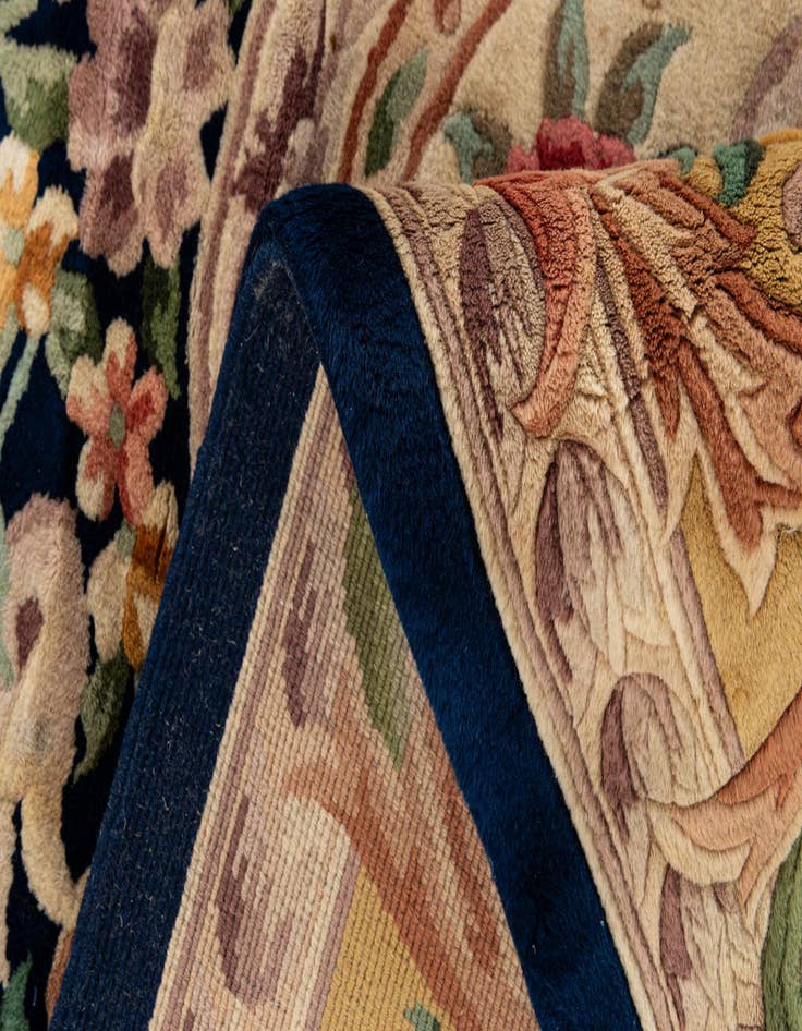 Detail image of 7' 7 x 10' 9  Hand Knotted Carved Pekin Wool Rug