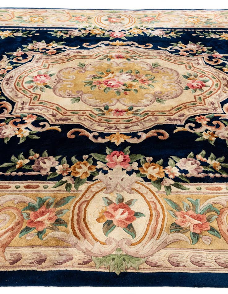 Detail image of 7' 7 x 10' 9  Hand Knotted Carved Pekin Wool Rug