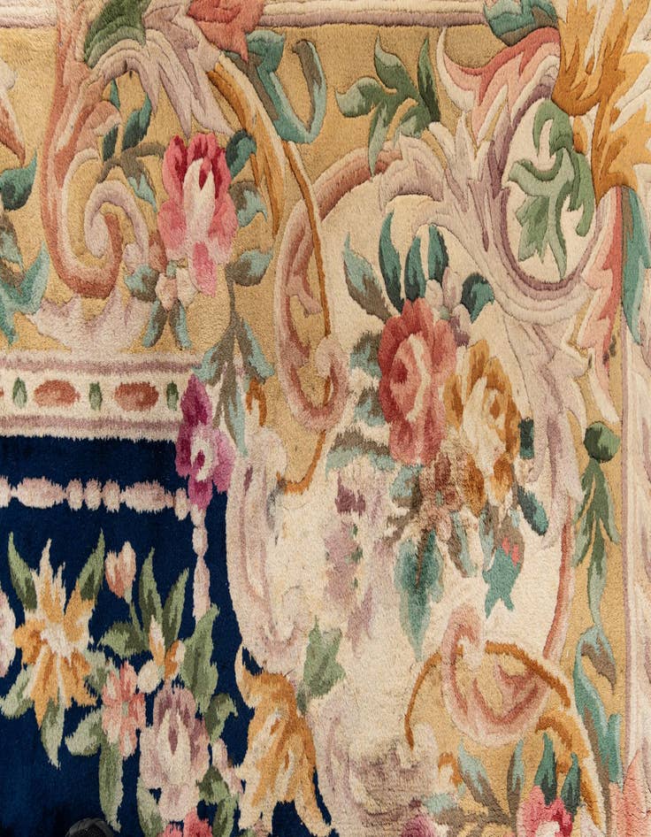 Detail image of 7' 7 x 10' 9  Hand Knotted Carved Pekin Wool Rug