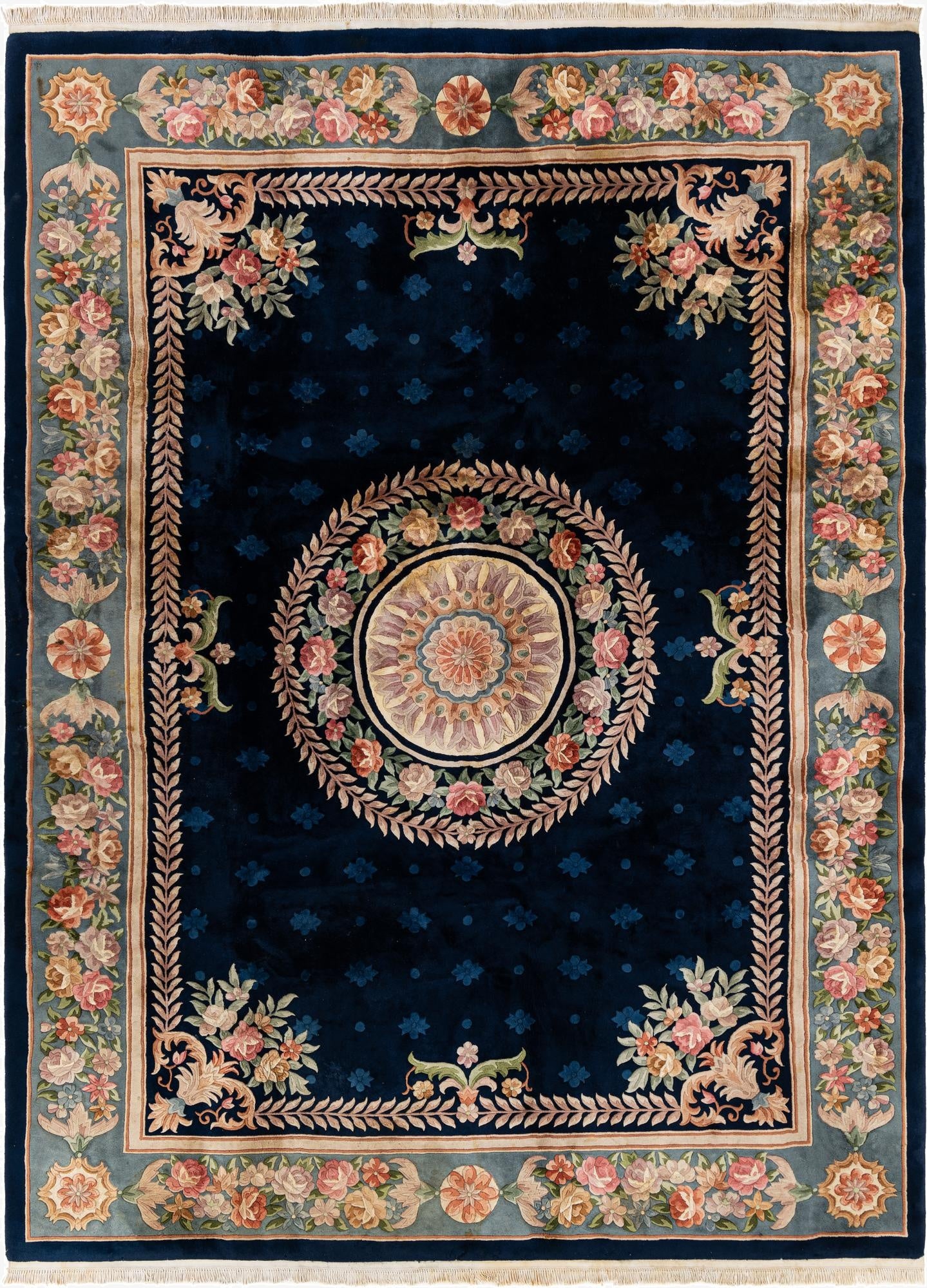 Primary image 9' 1 x 12' 5  Hand Knotted Carved Pekin Wool Rug