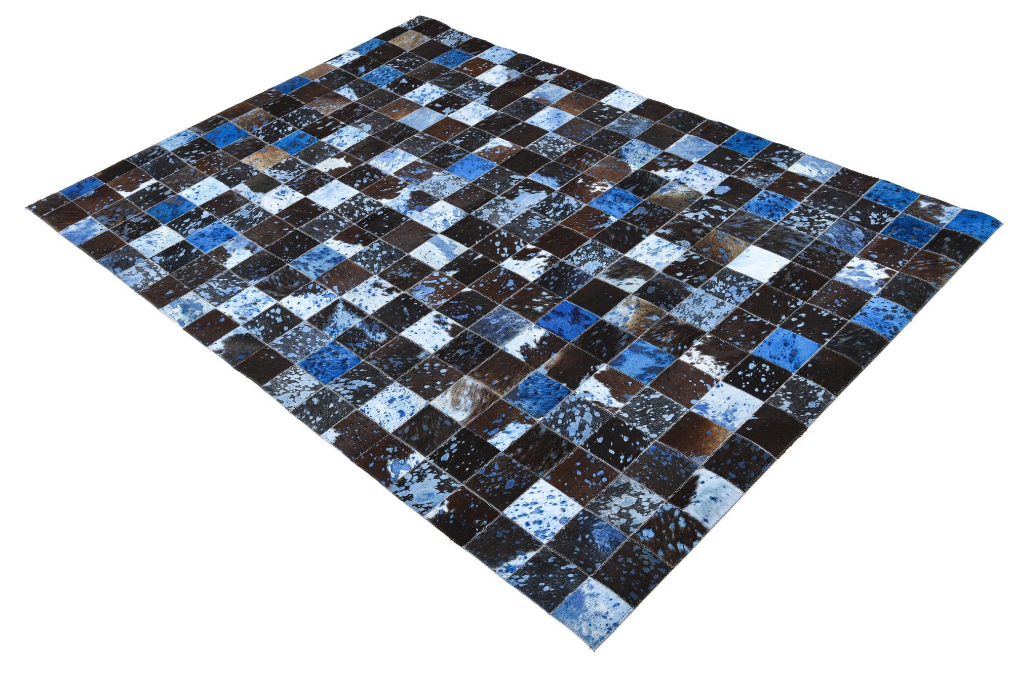 4' 7 x 6' 6 Cowhide Leather Rug