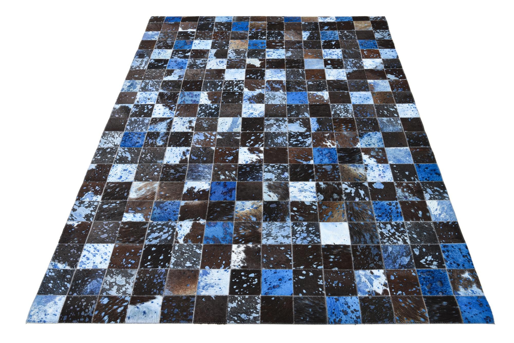 4' 7 x 6' 6 Cowhide Leather Rug