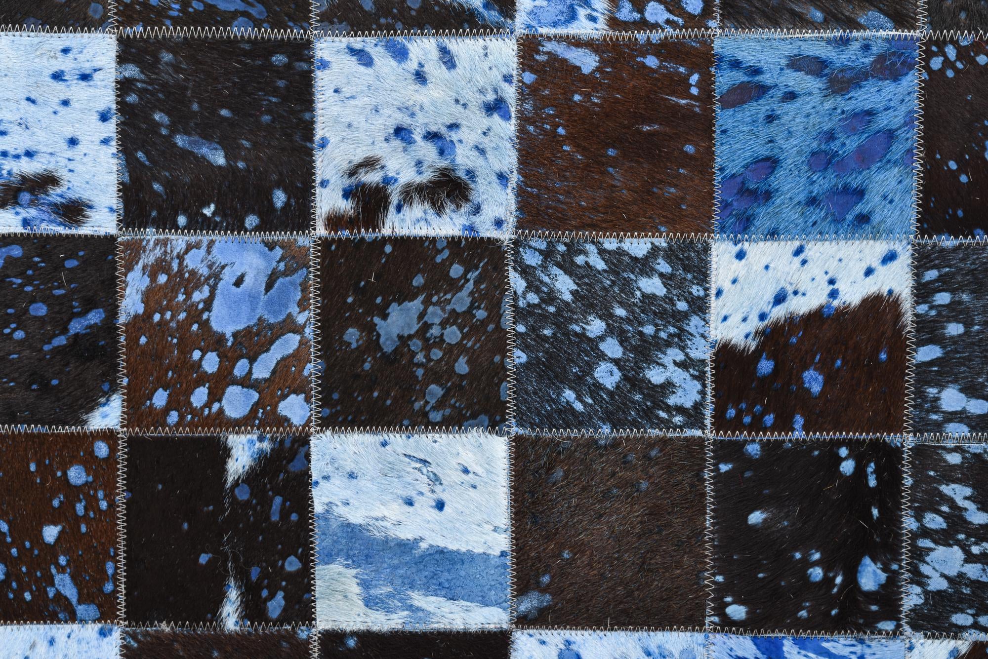 4' 7 x 6' 6 Cowhide Leather Rug