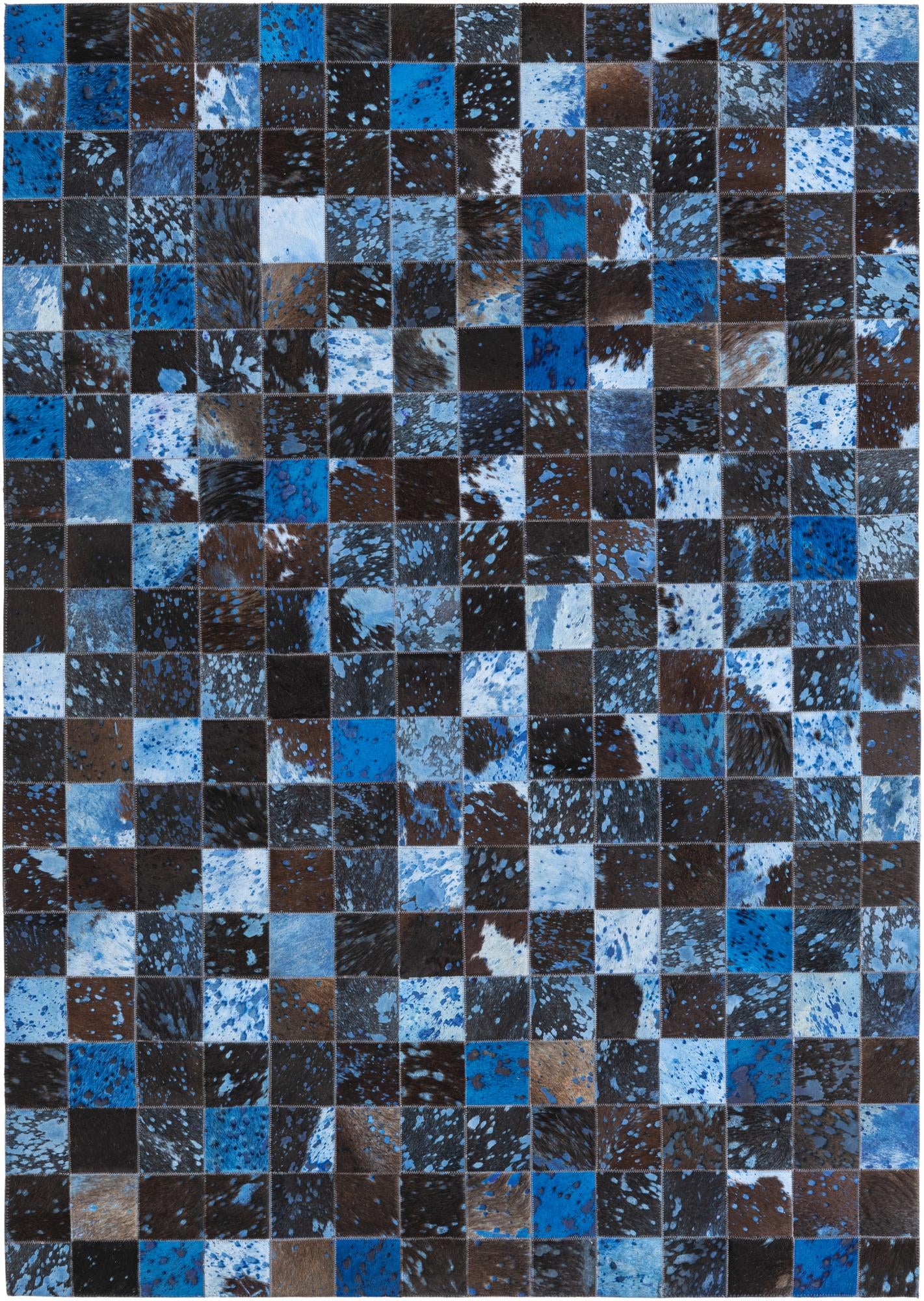 4' 7 x 6' 6 Cowhide Leather Rug