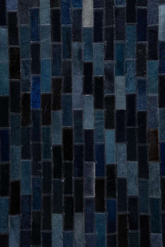 5' 2 x 8' Cowhide Leather Rug