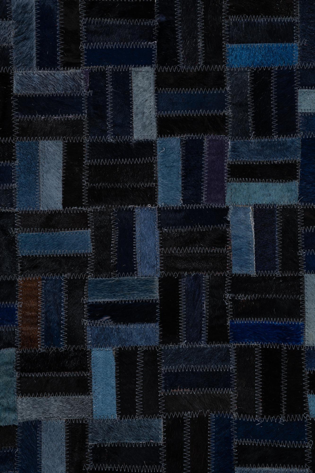 5' 1 x 7' 10 Cowhide Leather Rug