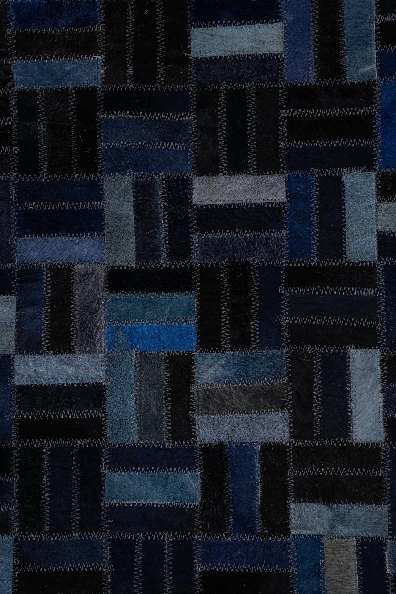 5' 1 x 7' 10 Cowhide Leather Rug